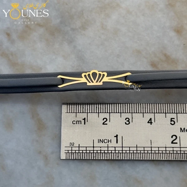 دستبند طلا زنانه چرم تاج